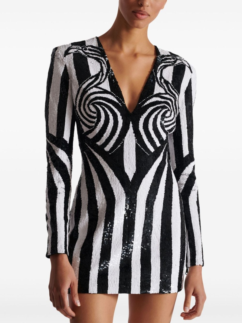 embroidered stripe 짧은 드레스 6