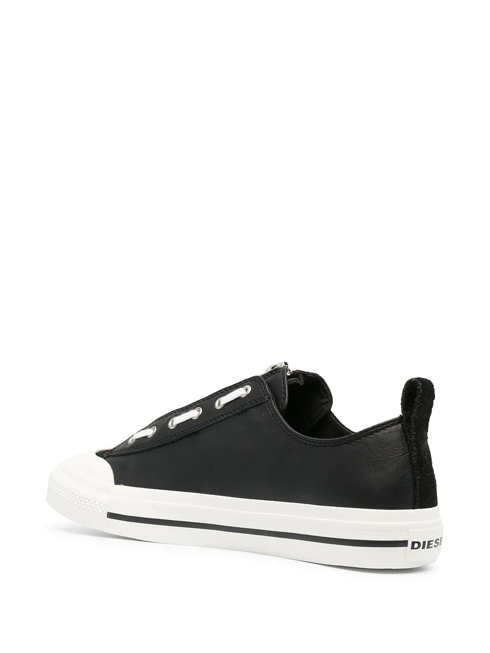 suede and leather low-top sneakers - 3