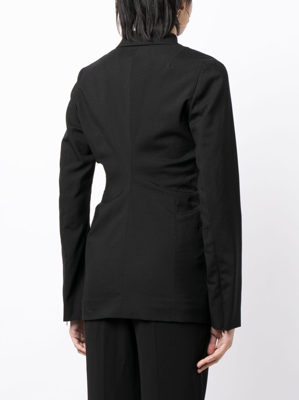 notched-lapels cut-out detailing blazer - 4