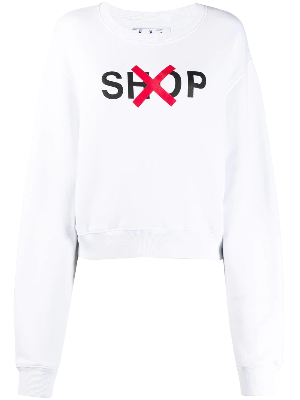 'shop' print cotton sweatshirt - 1