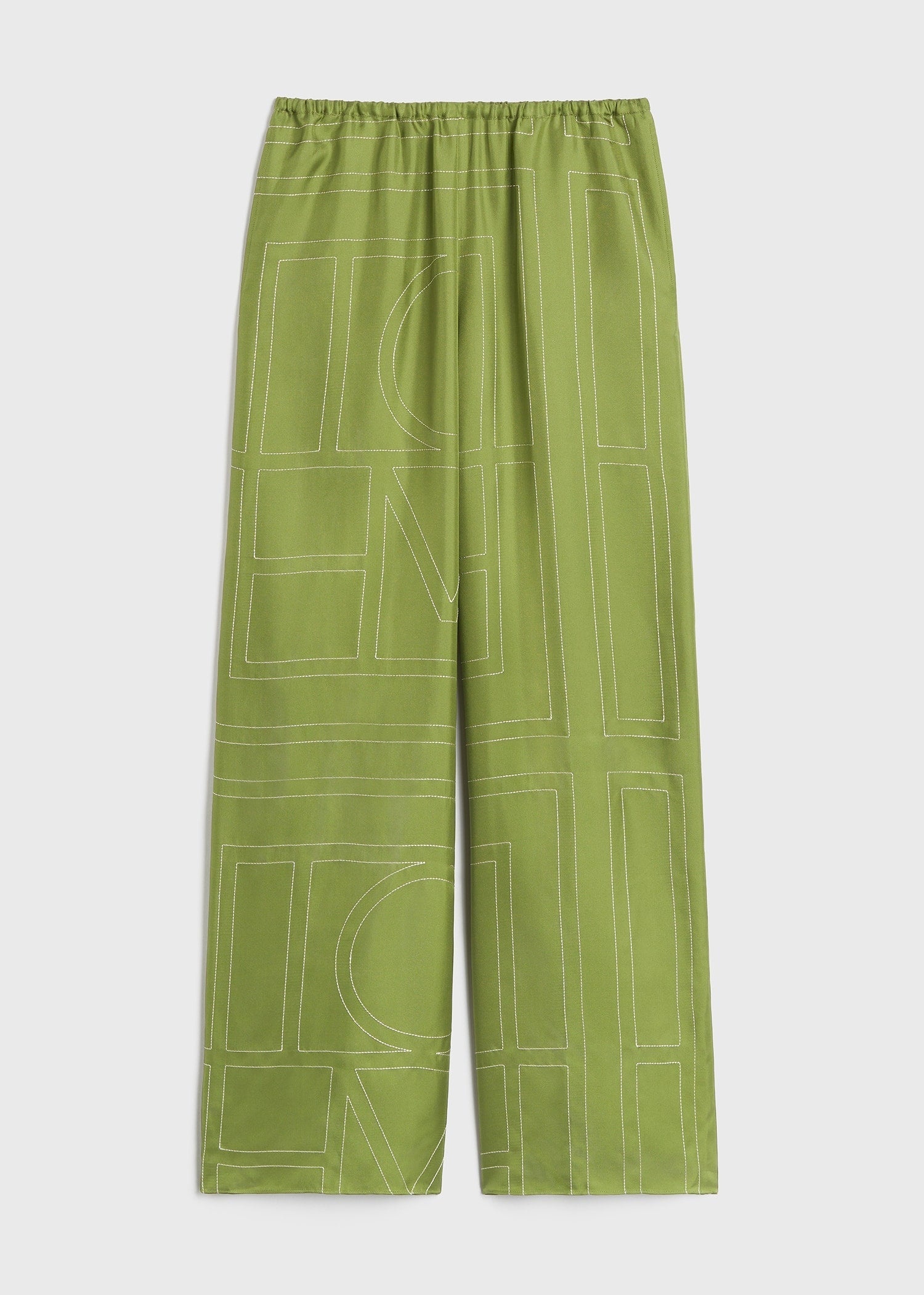 Monogram silk pj bottoms laurel - 1