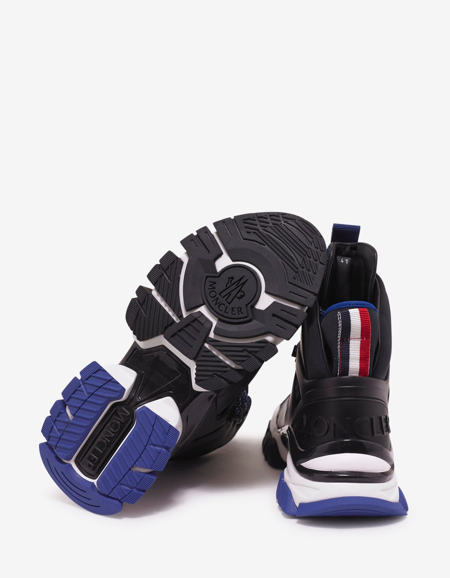 Moncler Tristan Black Leather & Mesh High Top Trainers - 5