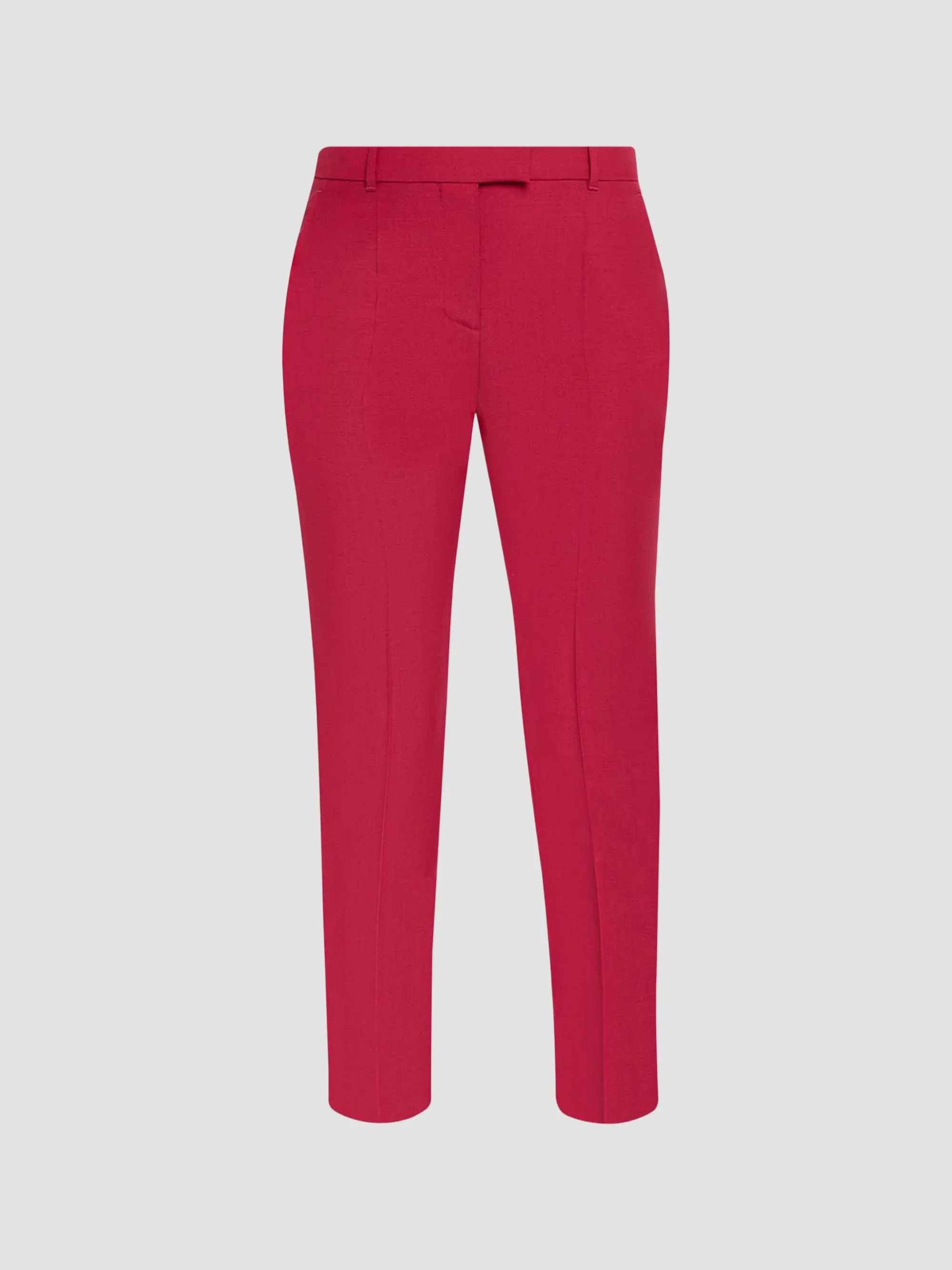 Women's Elongated Wool-Mohair-Blend Cigarette Pants - Bordeaux - 1