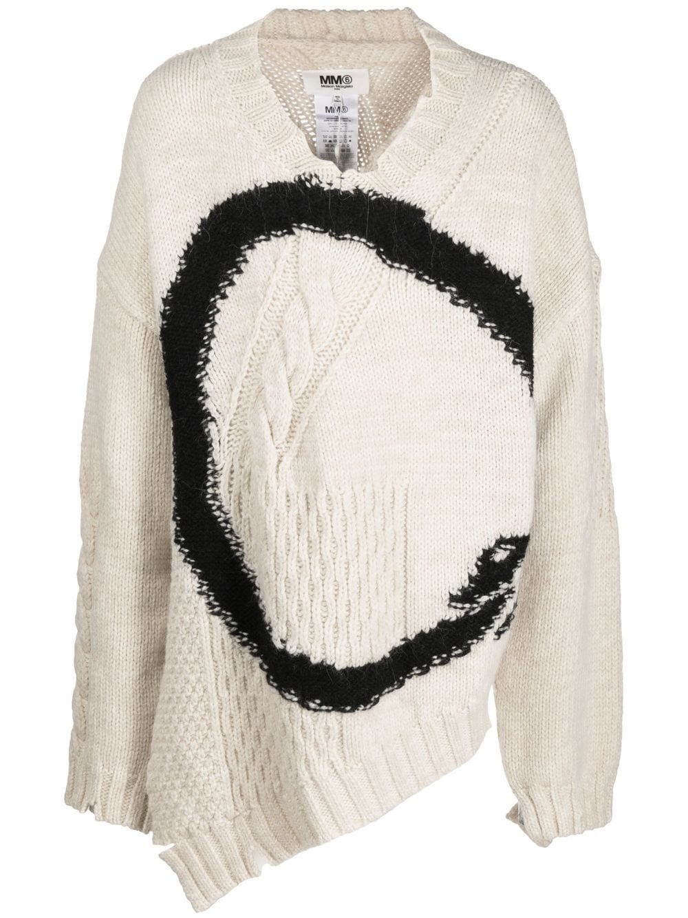 intarsia circle cable-knit jumper - 1