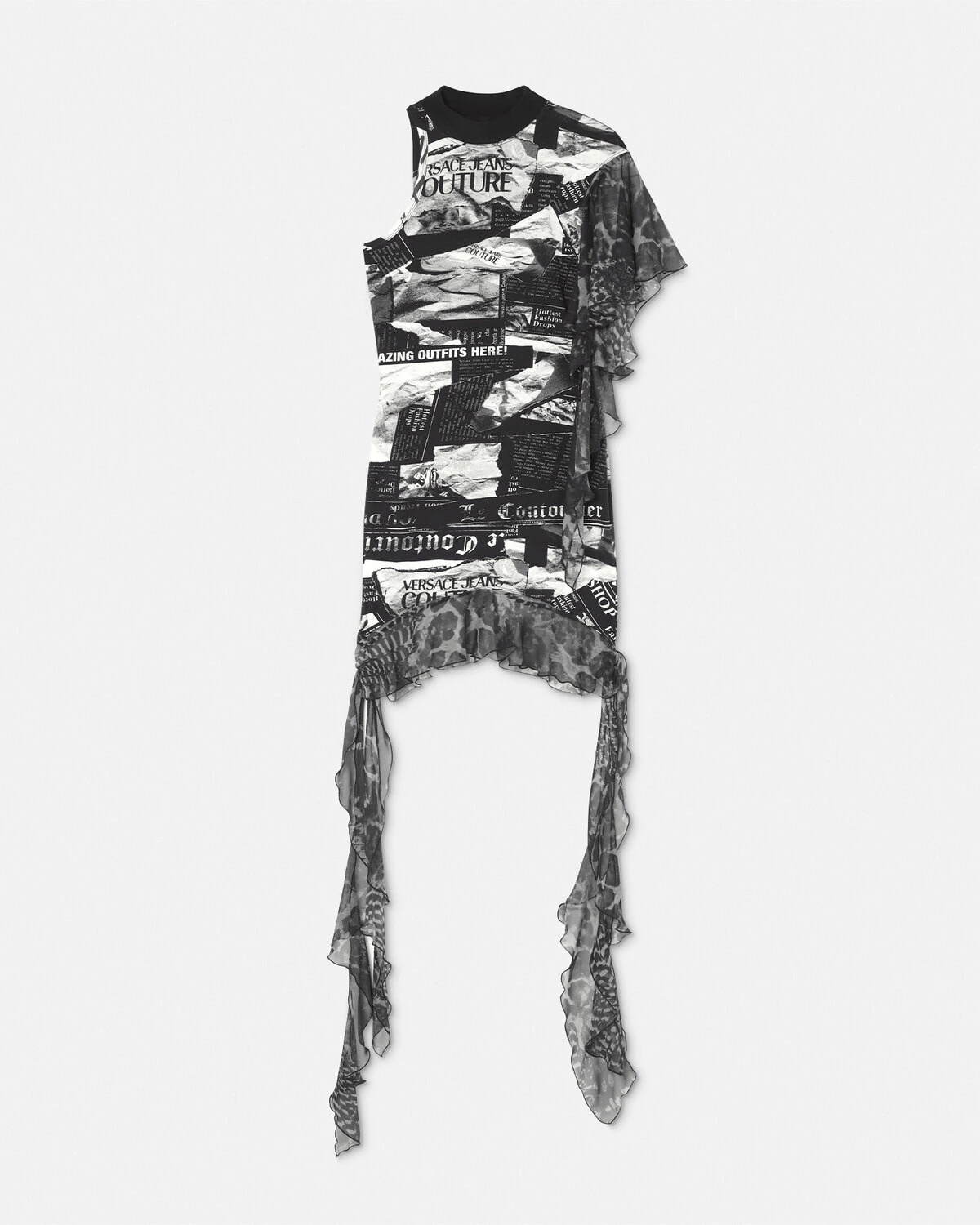 Magazine Print Mini Dress - 1