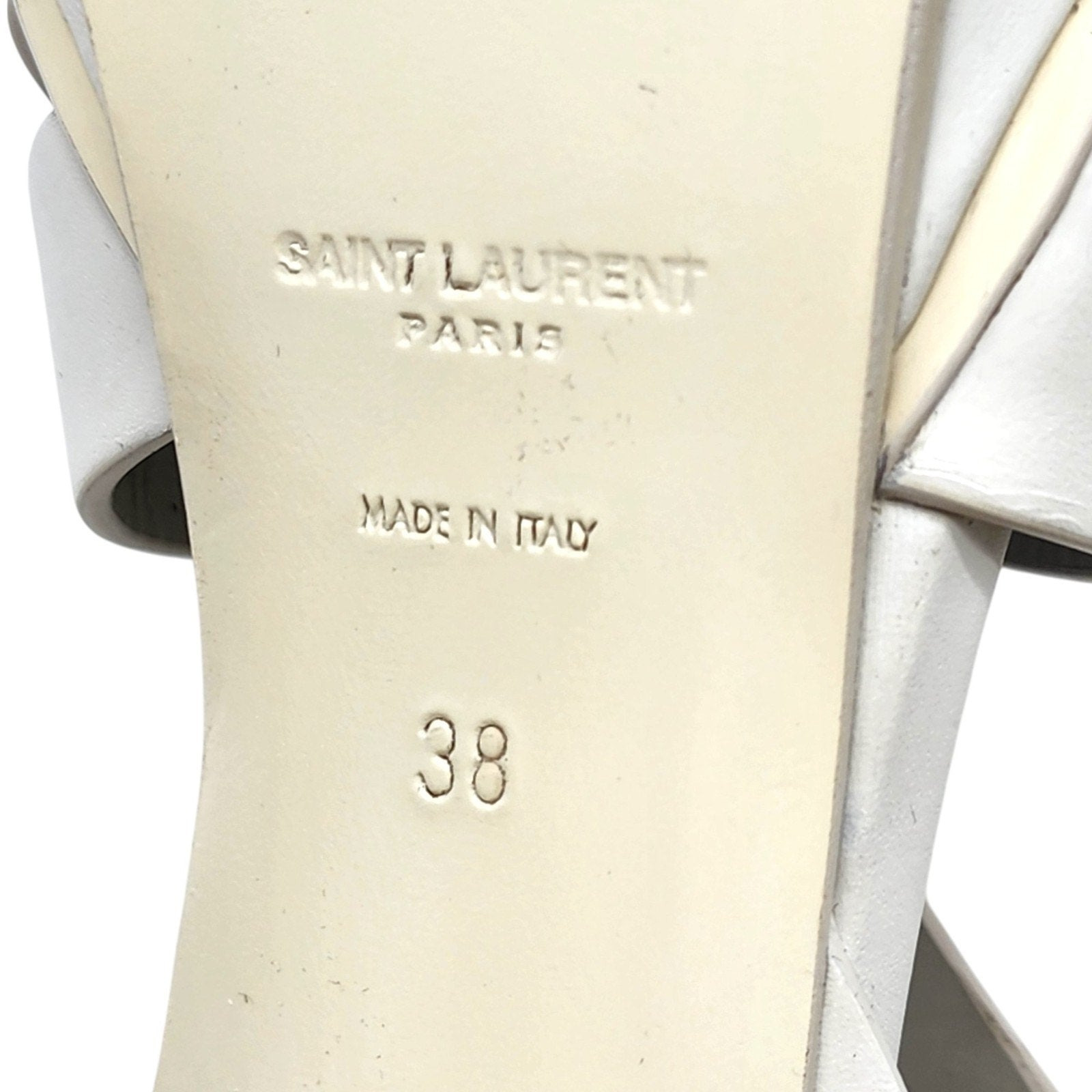 Saint Laurent Tribute Platform Leather Sandals Pumps White - 10