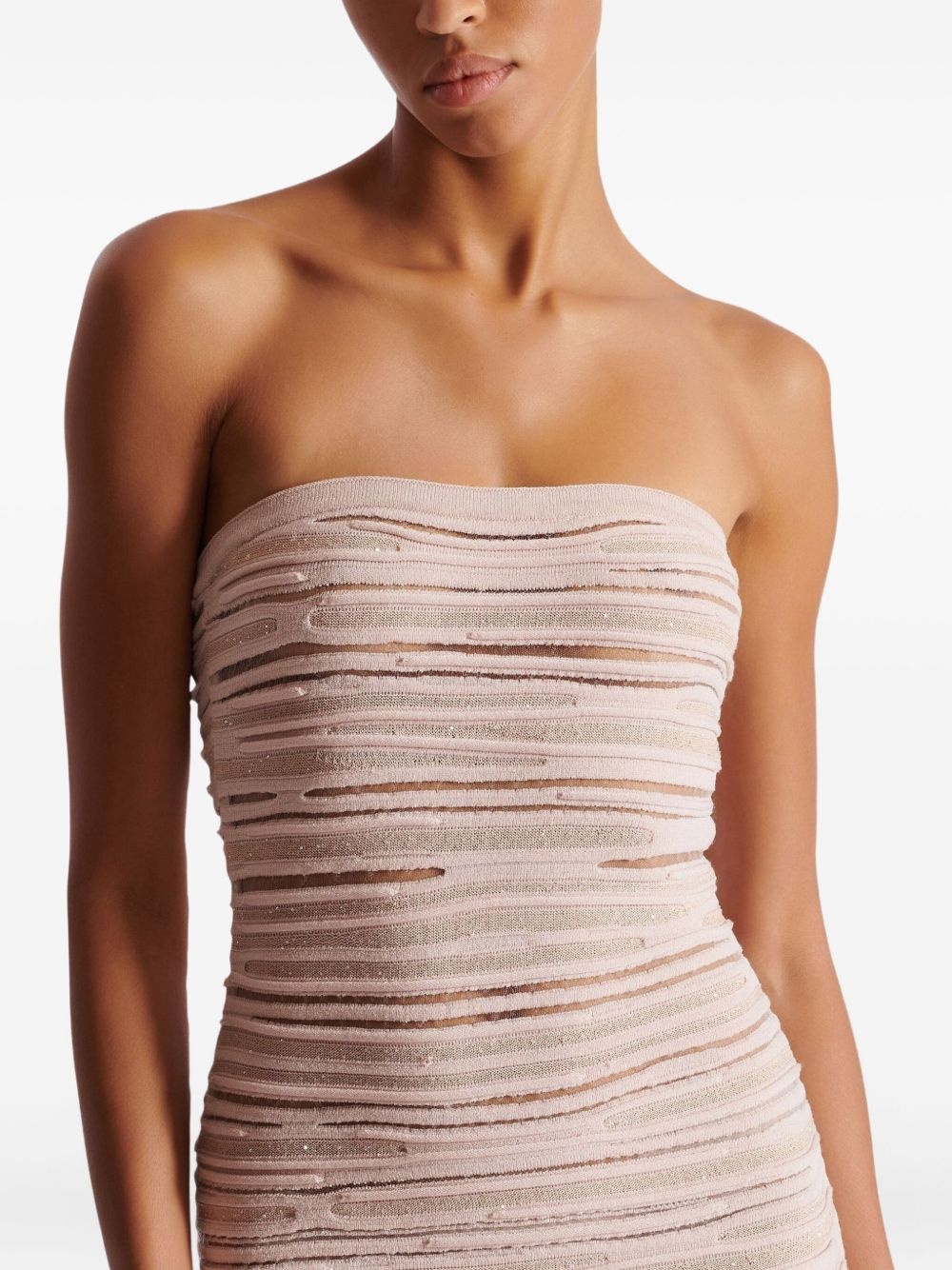 strapless knit midi dress - 7