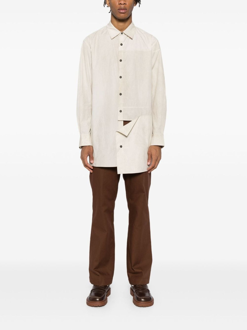 Ziggy Chen cut out panels cotton Shirt outlook