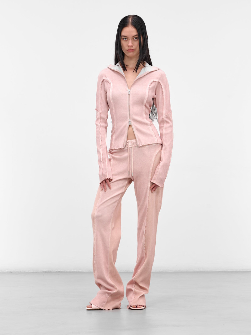 ioannes Pink Rib-Knit Paneled Trackpants outlook
