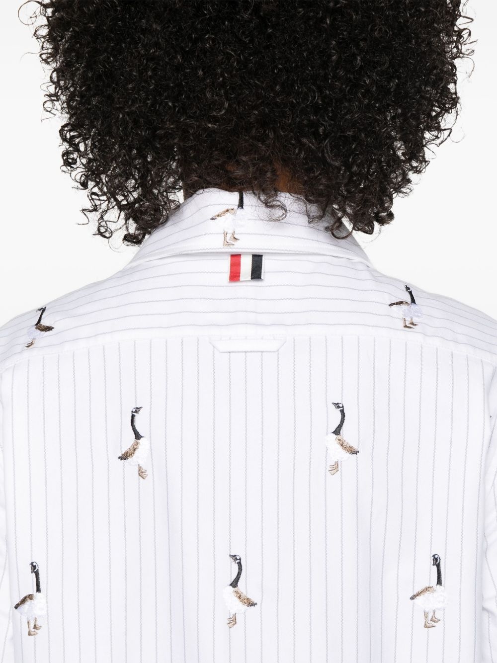 pleated-hem striped shirt - 5