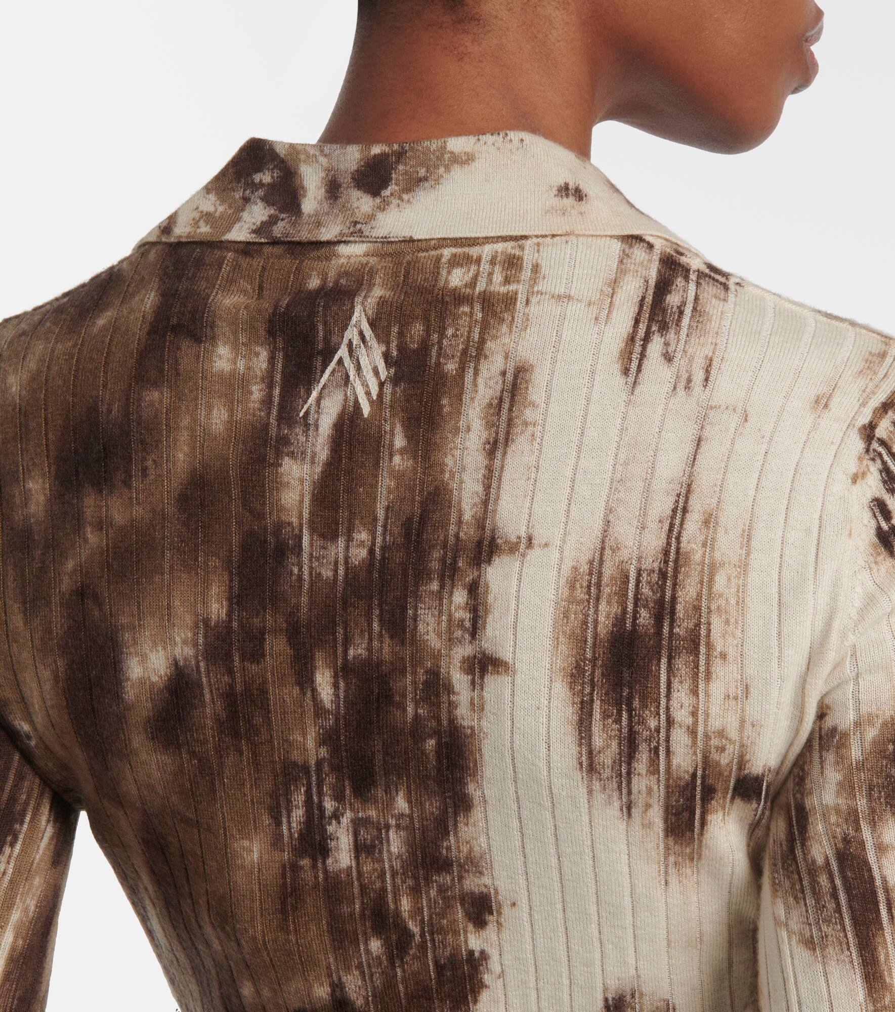 Printed cashmere and silk polo sweater - 6