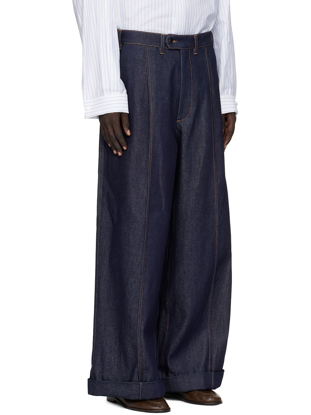 Navy Wide Jeans - 2