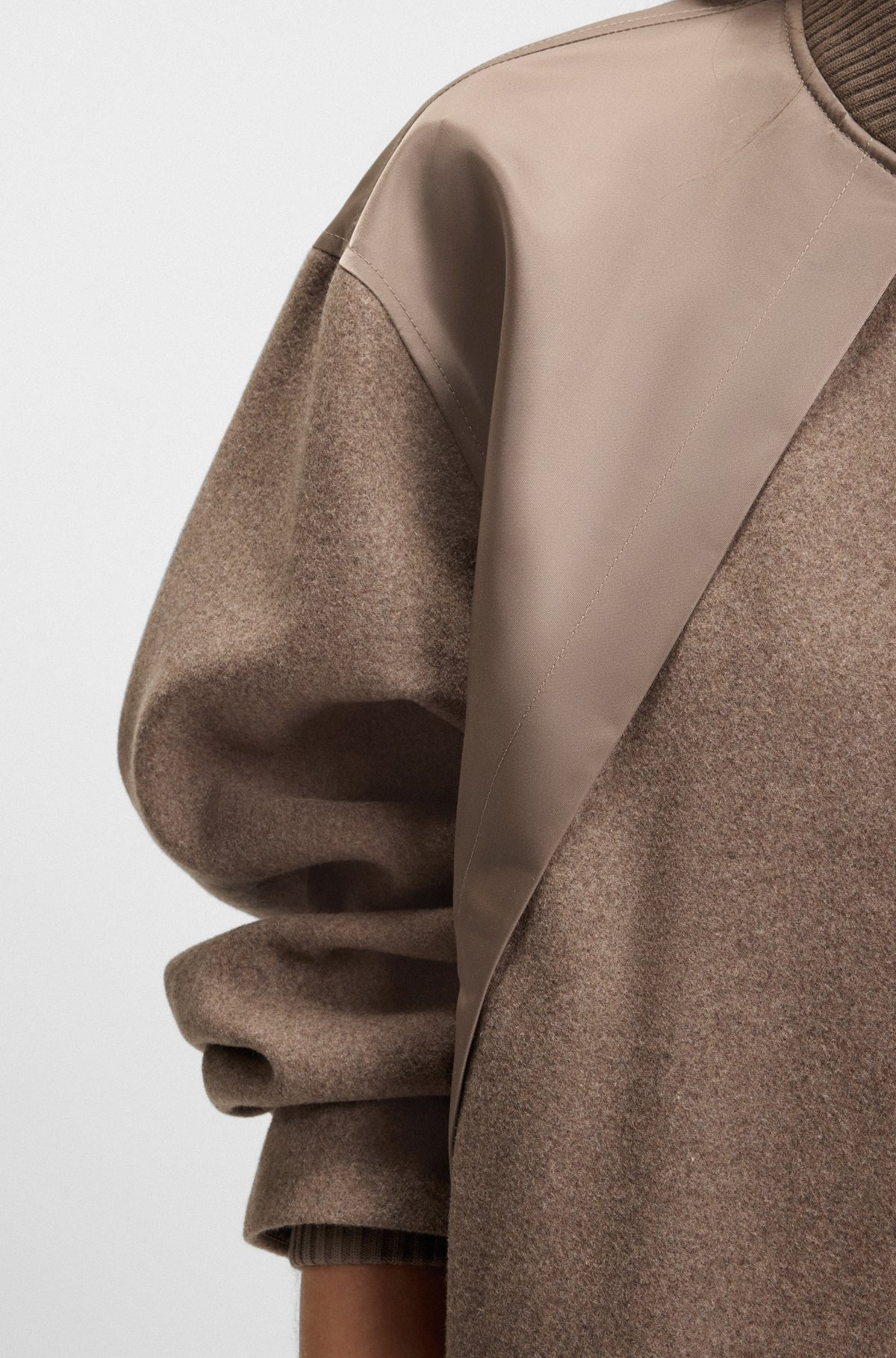 BOMBER JACKET IN MIXED FABRICS - 6