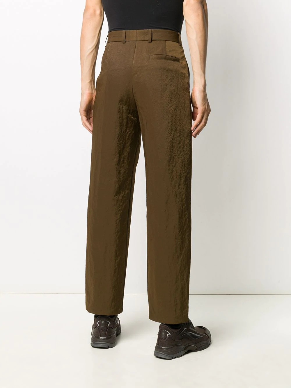 pleated straight-leg trousers - 4