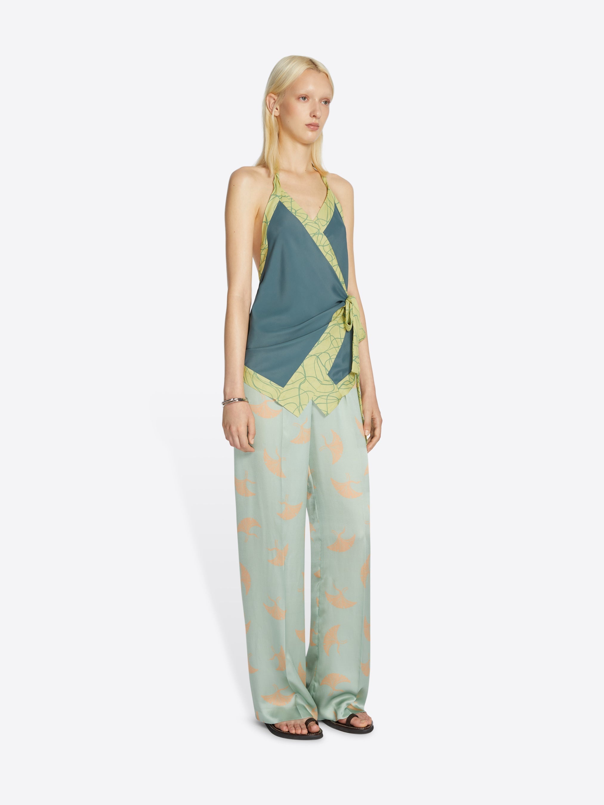 PRINTED SILK PANTS - 3