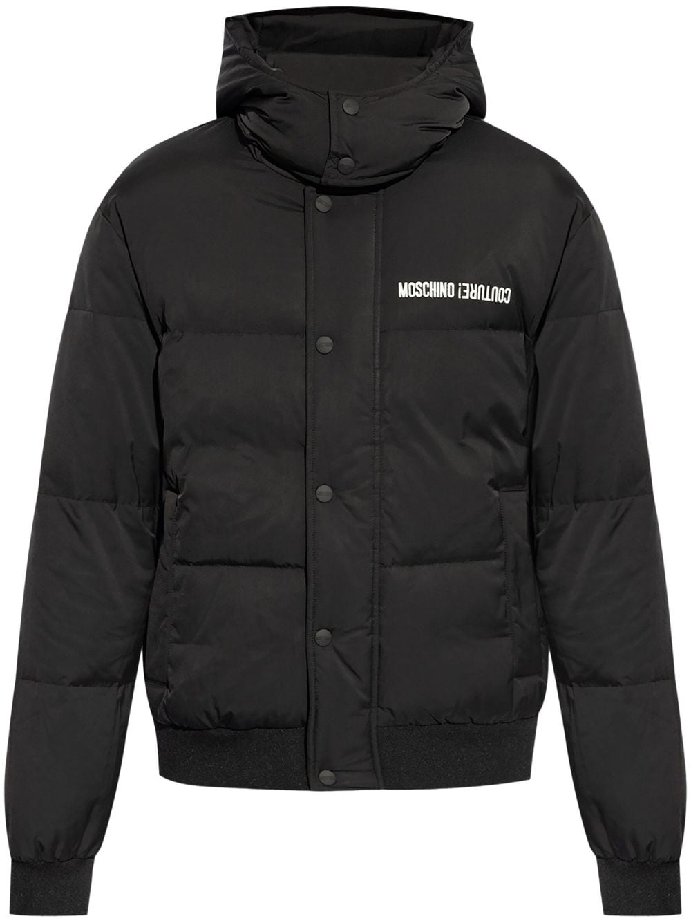 logo-print padded jacket - 1