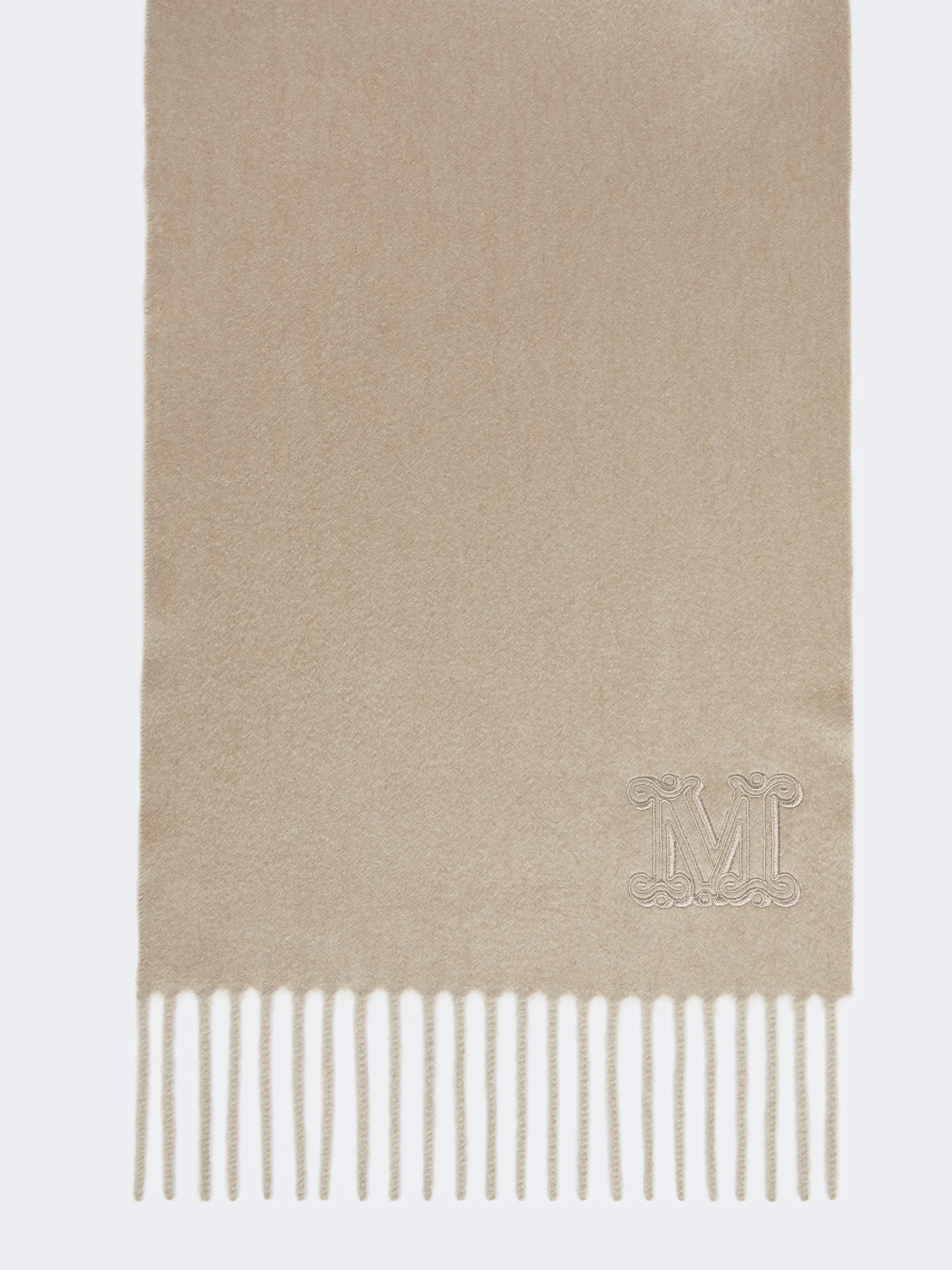 Pure cashmere stole with Monogram detail - SAND - 1