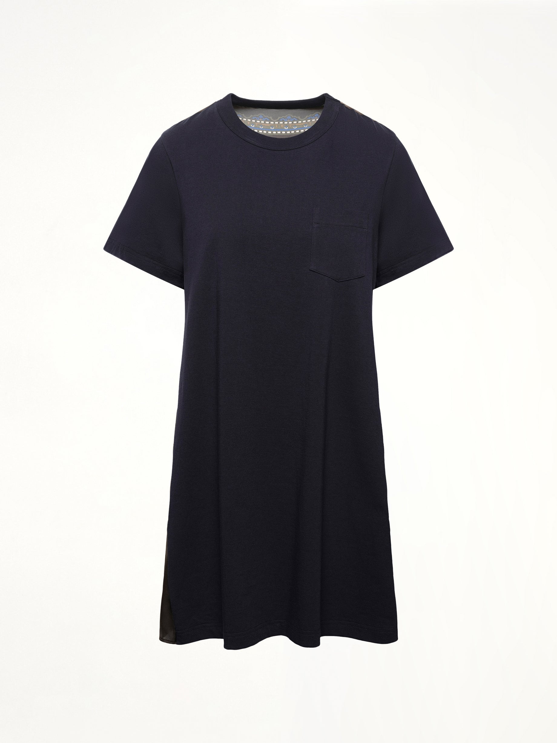 Paisley Print x Cotton Jersey Dress in Navy/Khaki - 2