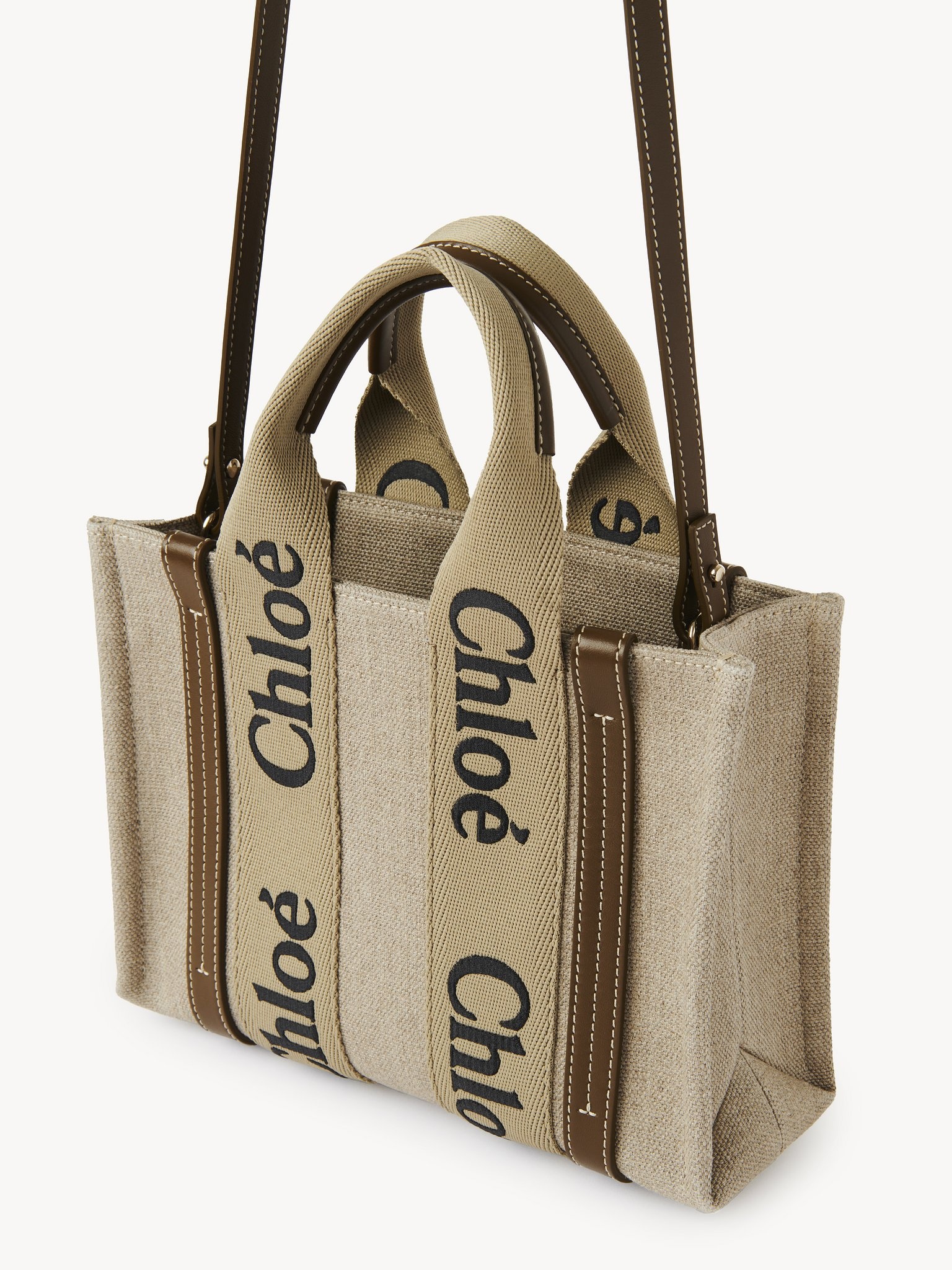SMALL WOODY TOTE BAG IN LINEN - 3
