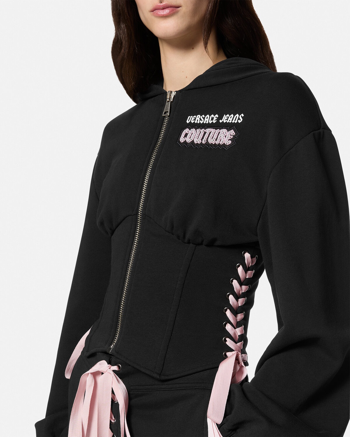 Logo Zip Corset Hoodie - 3