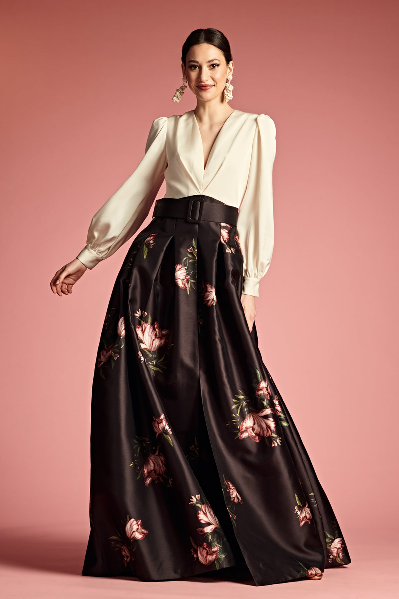 SACHIN & BABI Zoe Gown - Ivory/Noir Blossom outlook