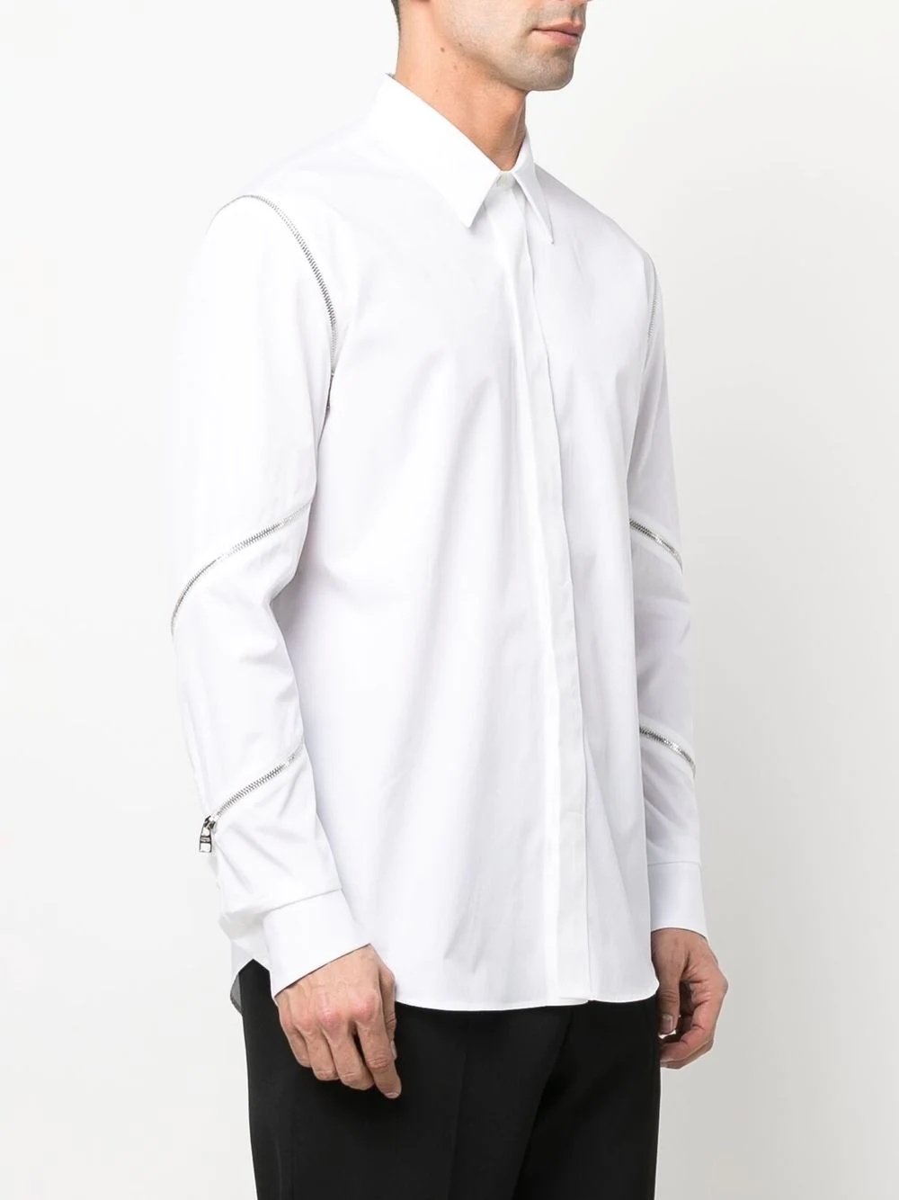 zip-detail long-sleeve shirt - 3