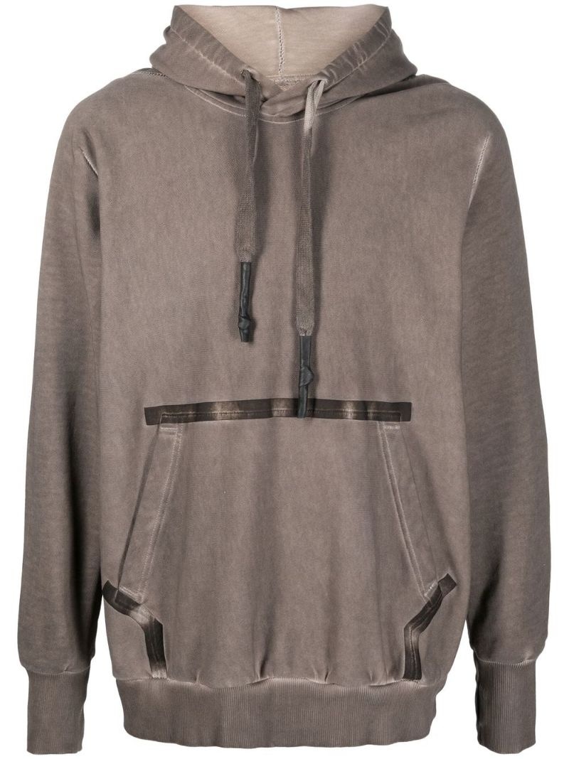 washed-effect cotton hoodie - 1