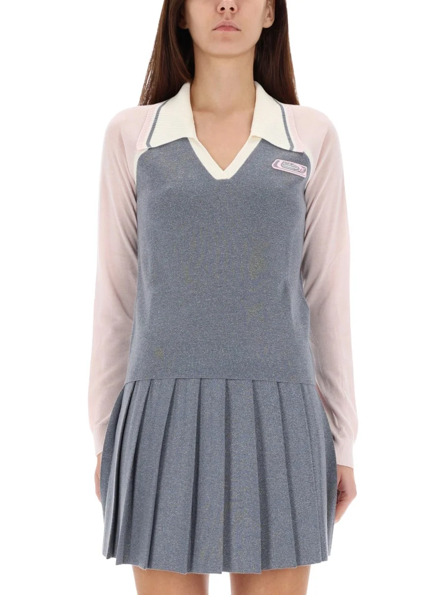 LONG SLEEVE WOOL TENNIS POLO SHIRT - 1