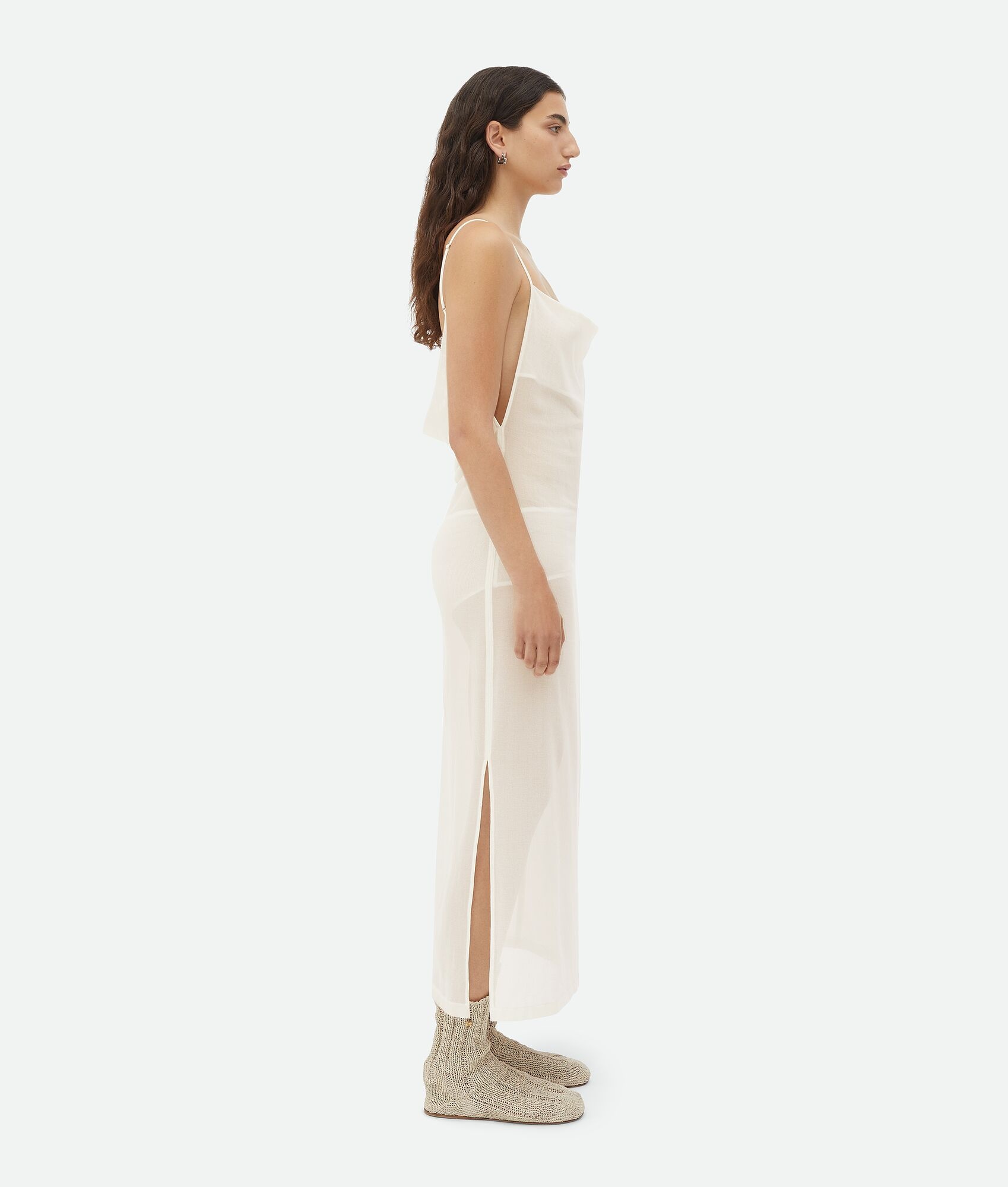 Bottega Veneta® Women's Stretch Rib Cotton Dress in Chalk. Shop