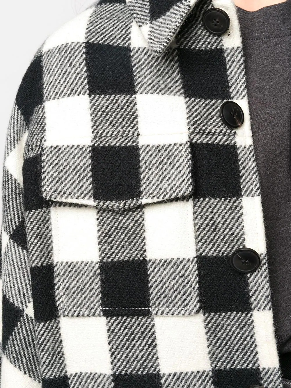 oversized checkered buttoned jacket - 5