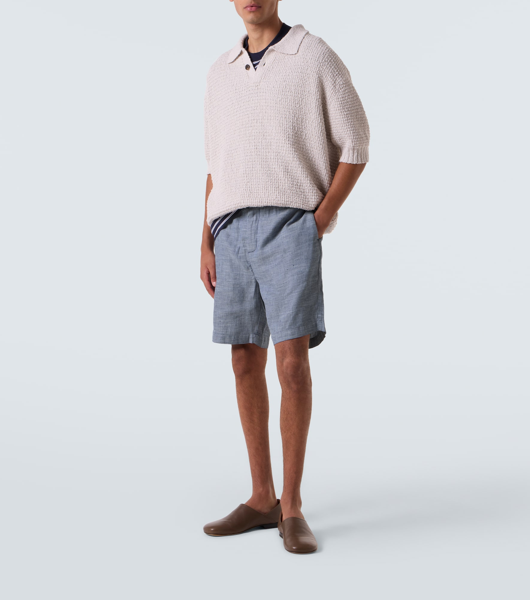 Felipe cotton and linen shorts - 2