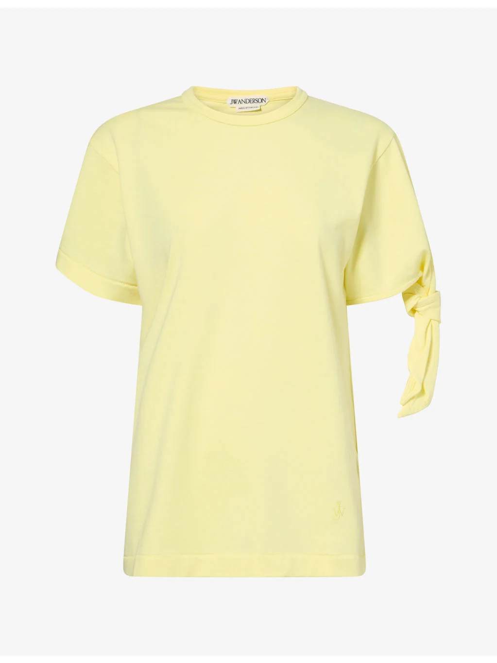 Sleeve Knot Brand-Logo Cotton T-Shirt - 1