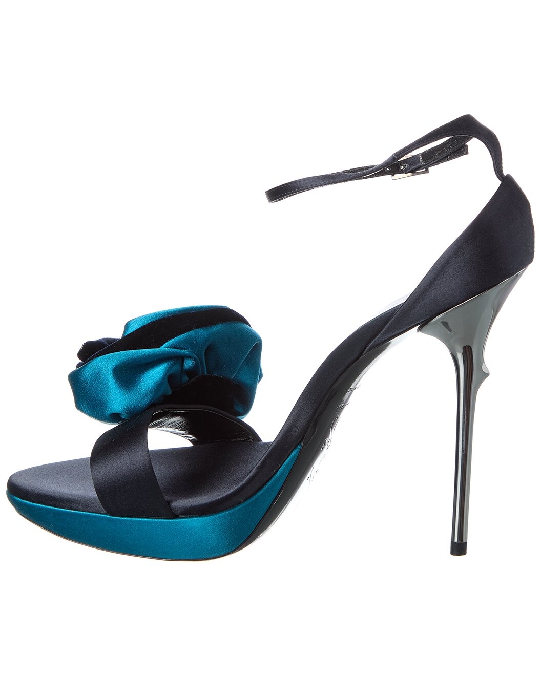 Roger Vivier Rose Satin & Velvet Platform Sandal - 2