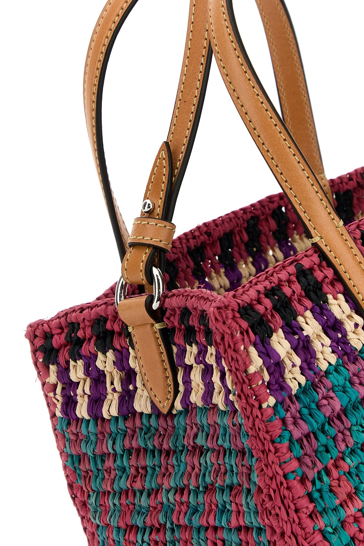 Multicolor crochet VLogo handbag - 4
