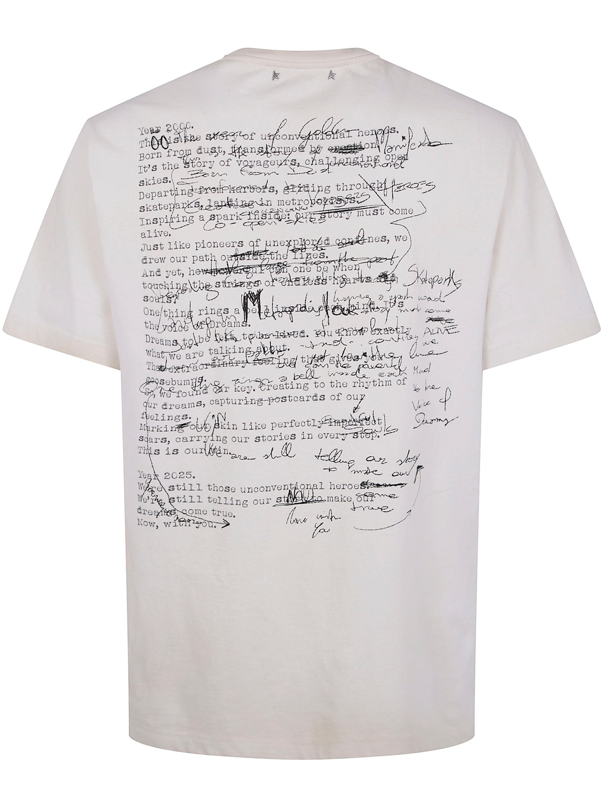 Golden Goose Men "Journey" Man`S T-Shirt Regular Gauze Cotton Jersey Vintage Treatment With Print - 2