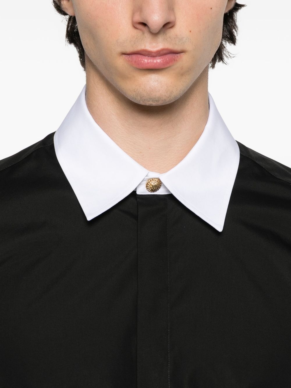 contrast-collar shirt - 5