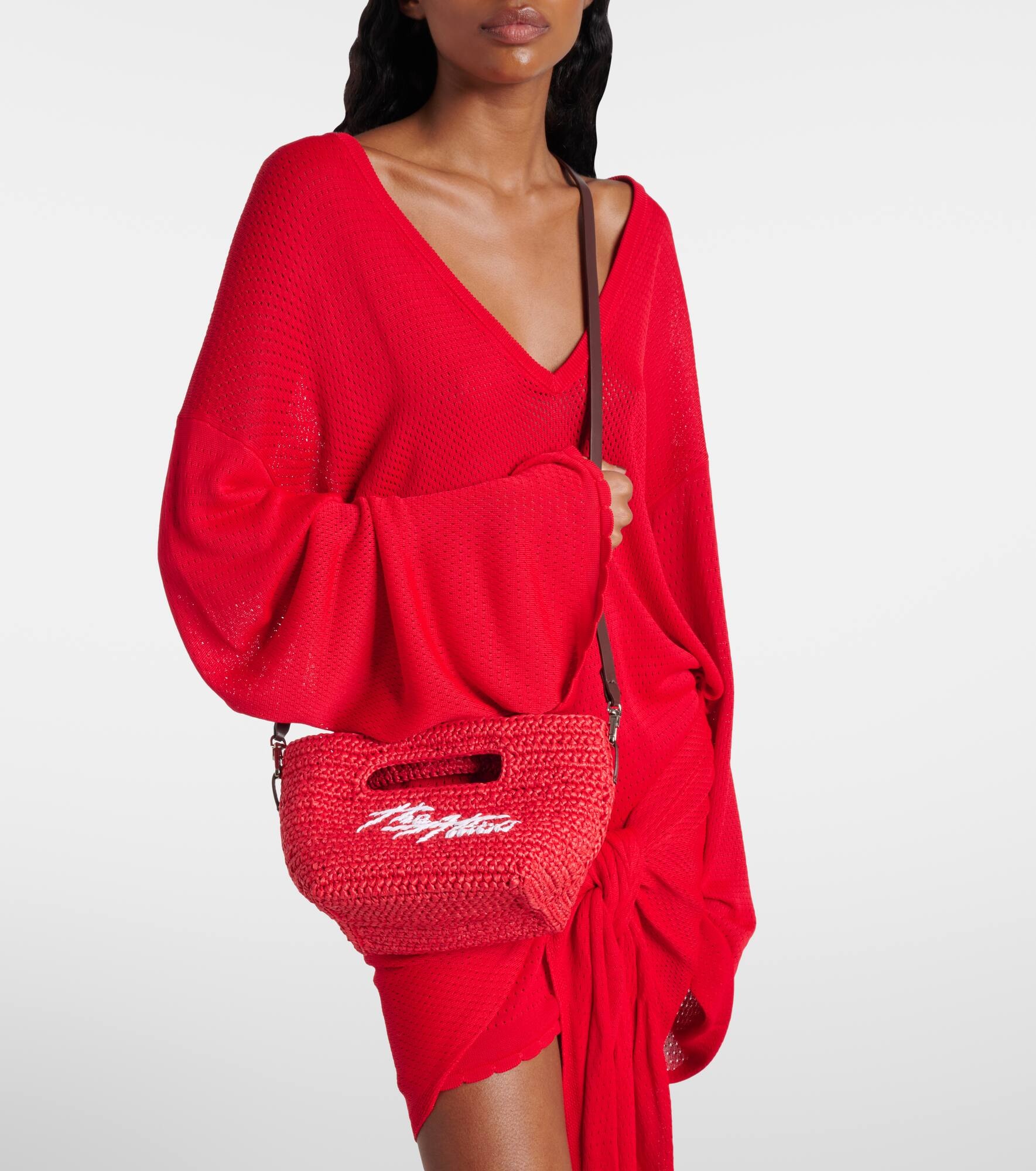Via Dei Giardini 15 raffia-effect tote bag - 6