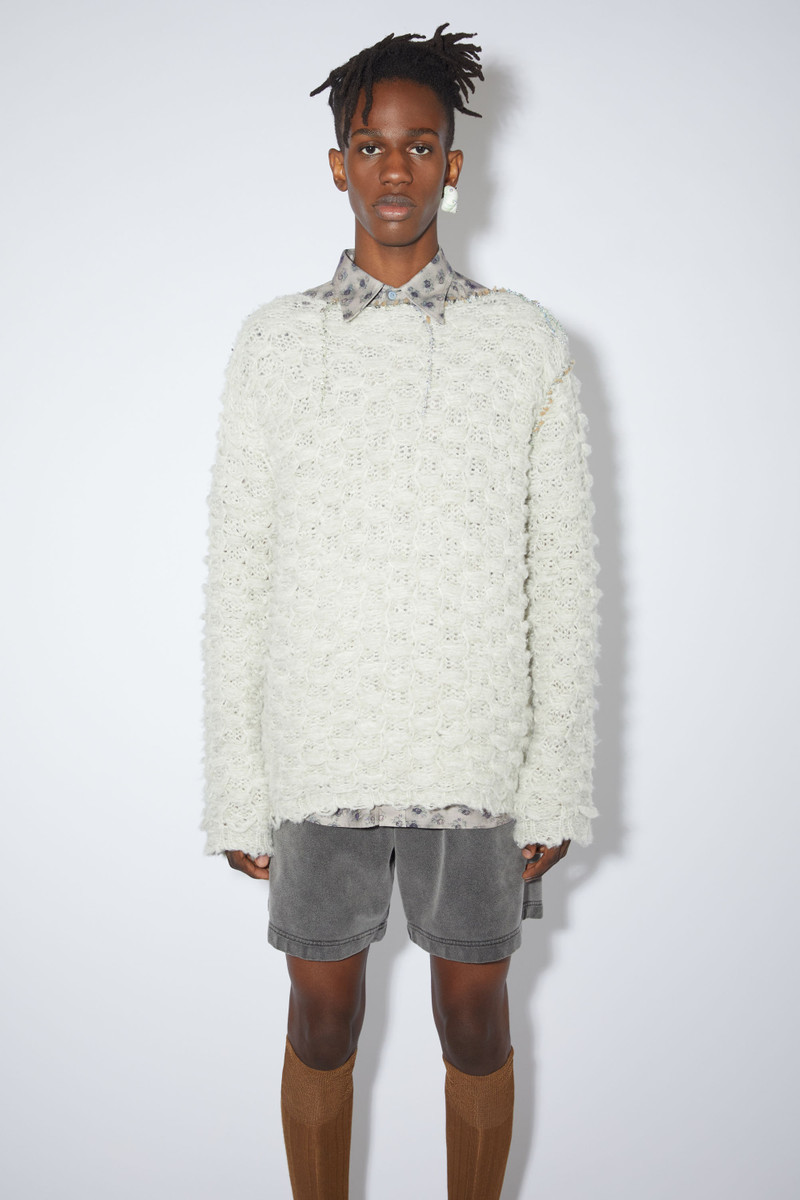 Acne Studios Distressed crochet jumper - Dusty green outlook