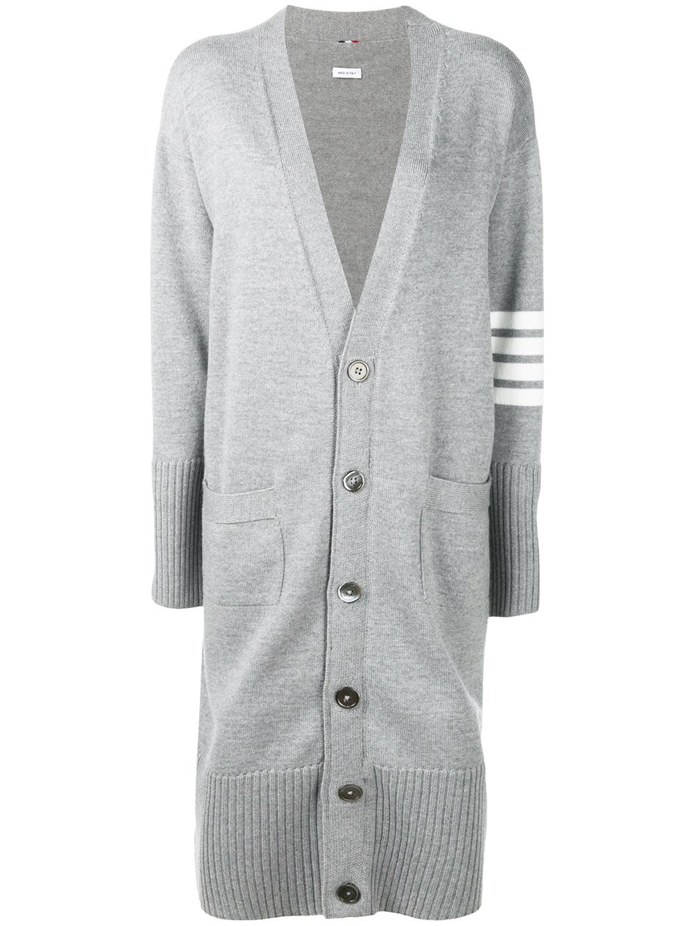 4-Bar stripe long cardigan - 1