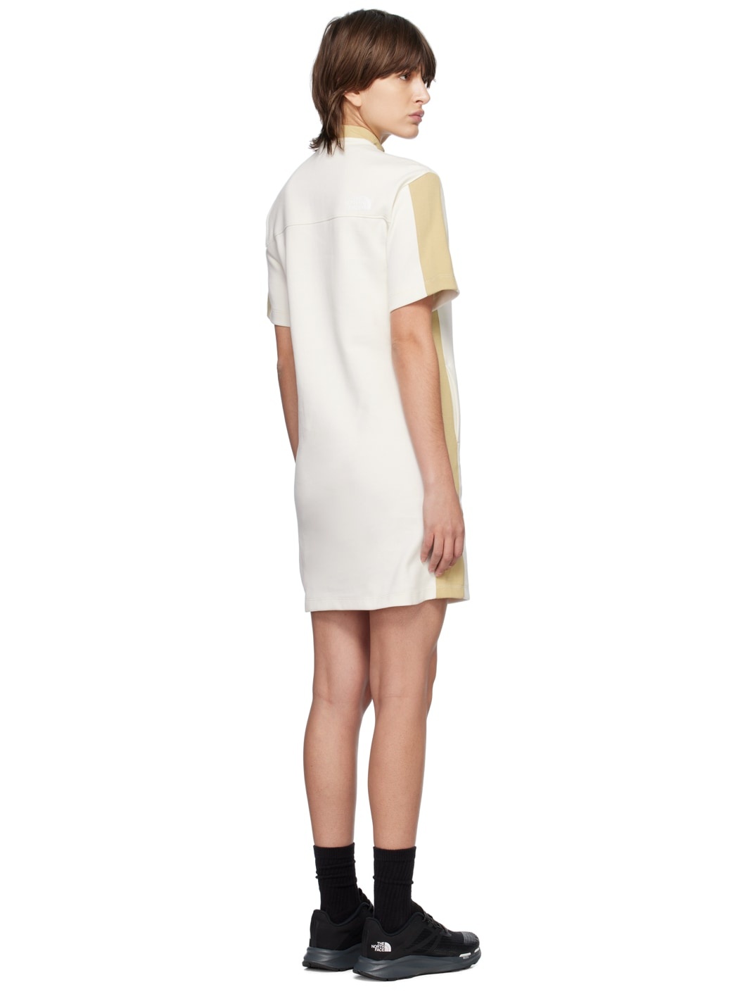 Off-White Mock Neck Minidress - 3