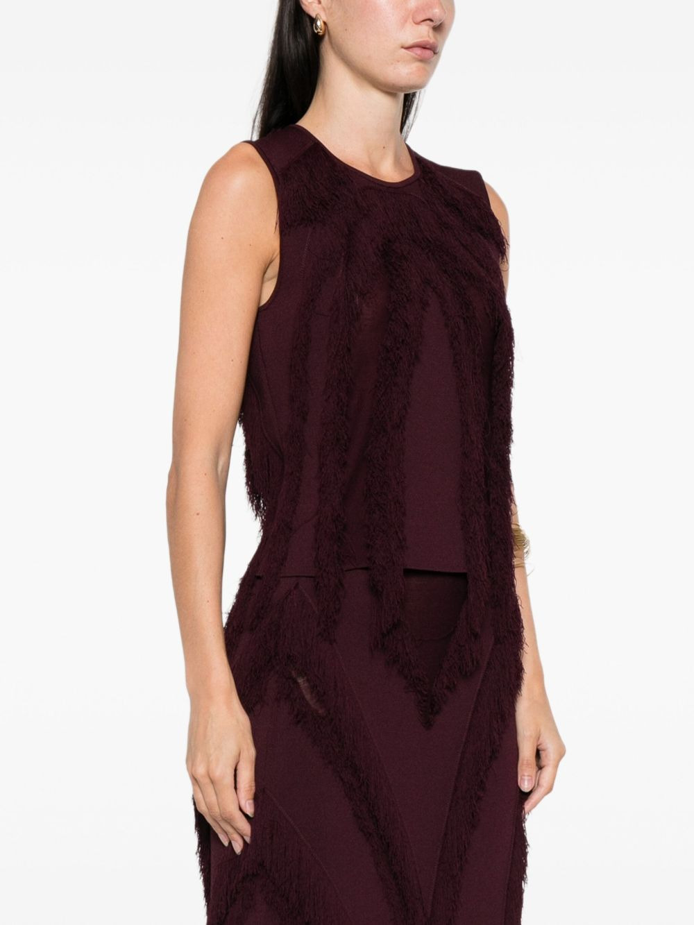 fringe sleeveless top - 3