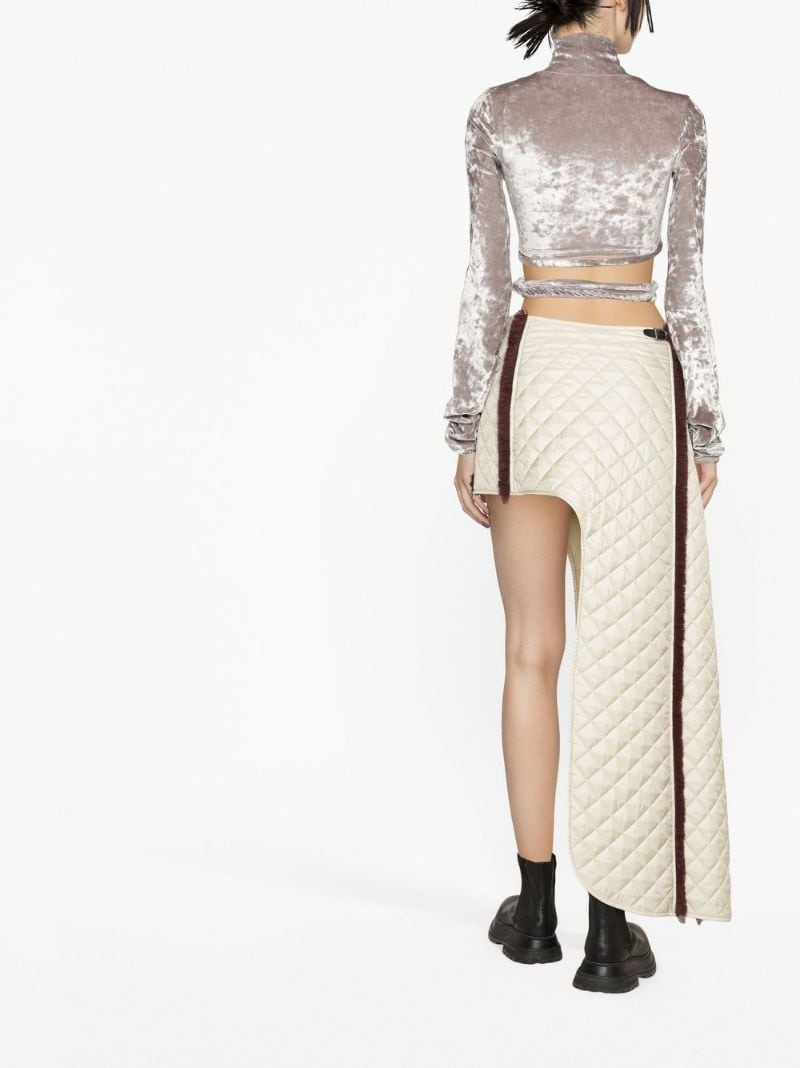 cut-out detail velvet top - 3