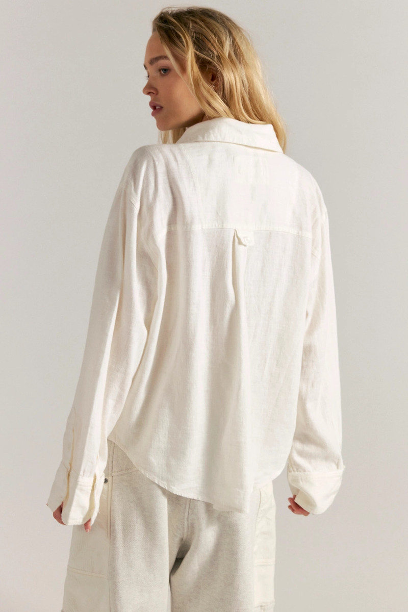 FREE PEOPLE We The Free Laurel Linen Button Down Top outlook