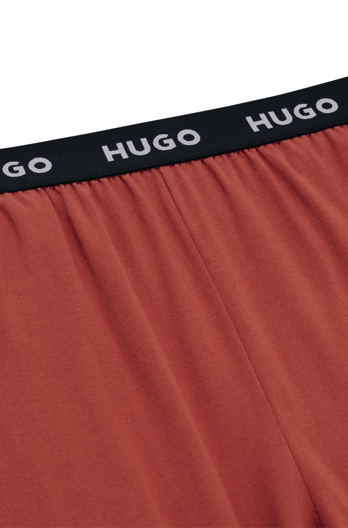 STRETCH-COTTON PAJAMA SHORTS WITH LOGO WAISTBAND - 6