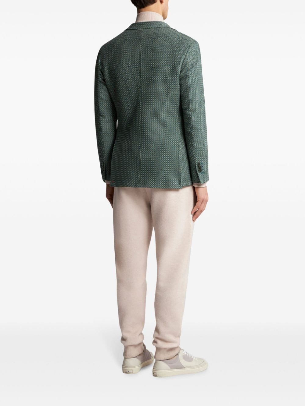 single-breasted cotton blazer - 3
