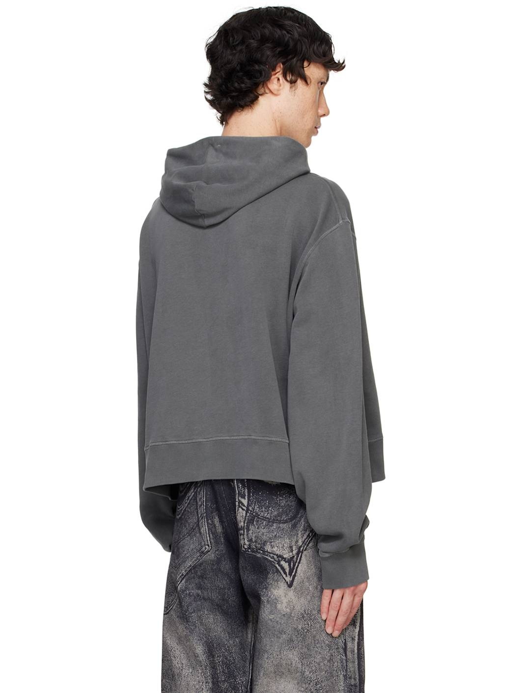 Gray Cotton Hoodie - 3