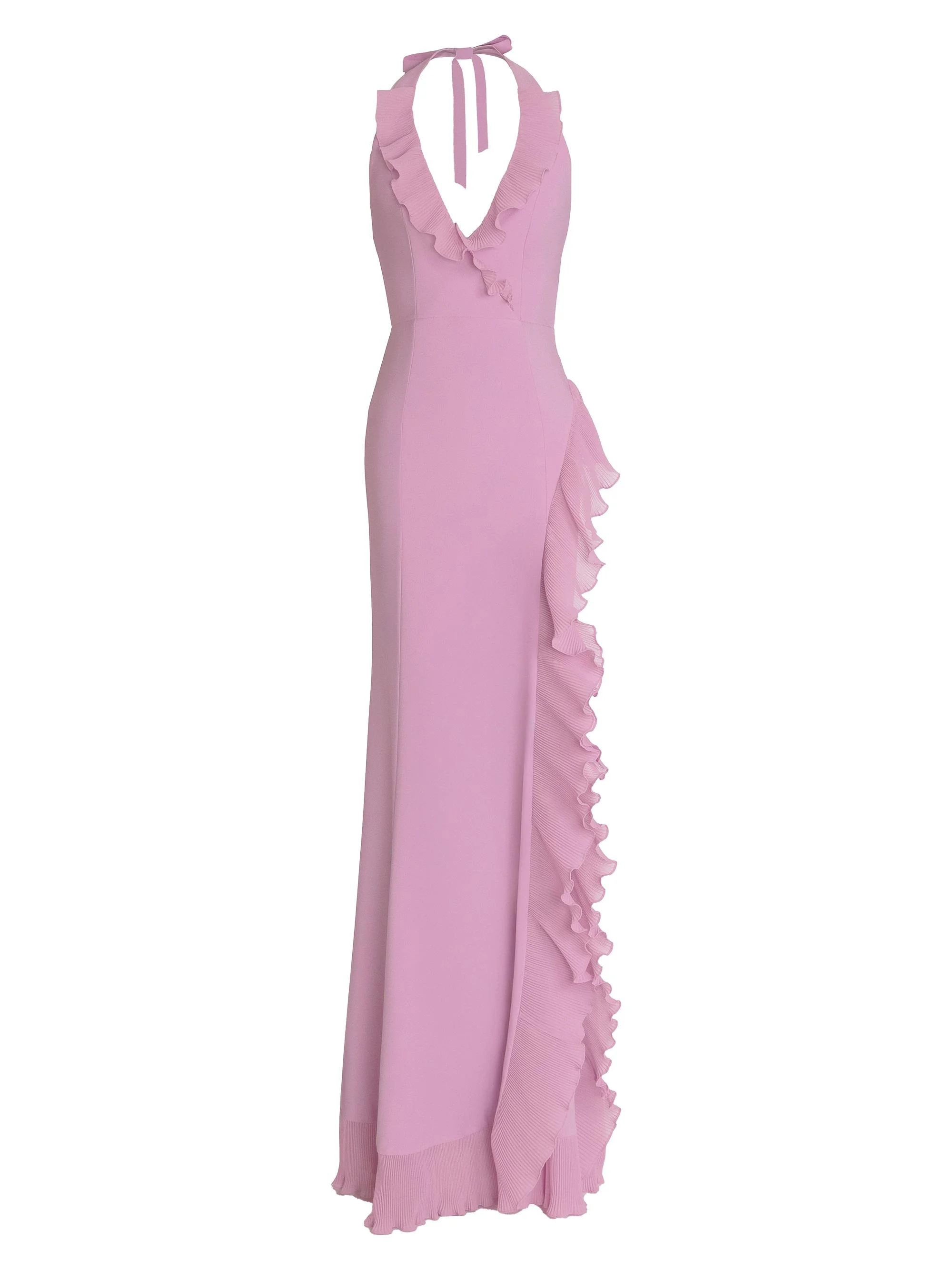 Women's Kathleen Ruffled Halterneck Gown - Lavender - 1