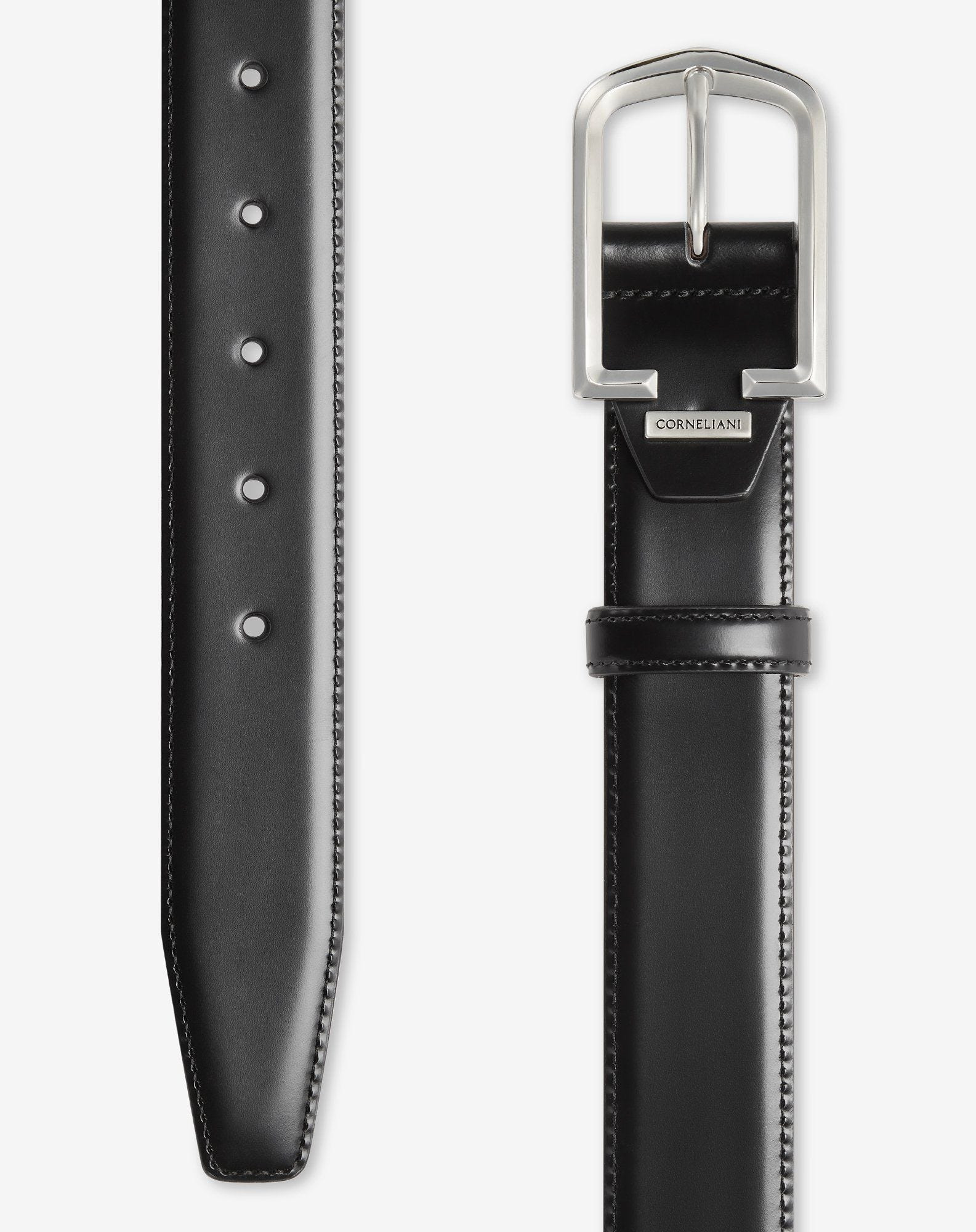 Black brushed leather belt - 3
