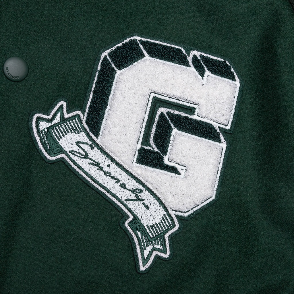 COLLEGE VARSITY WOOL JACKET - DARK GREEN - 4