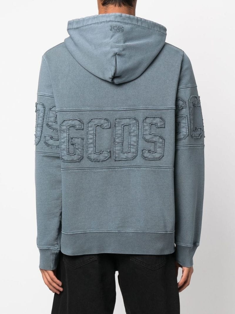 embroidered-logo patch hoodie - 5